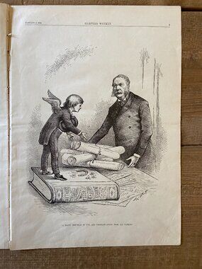 Harpers Weekly, Thomas Nast, Woodcut Engraving